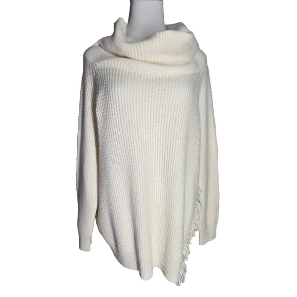 Stella McCartney Women's Wool Cowl Neck Fringe Detail Sweater Top Cream EU 42 - Picture 2 of 11